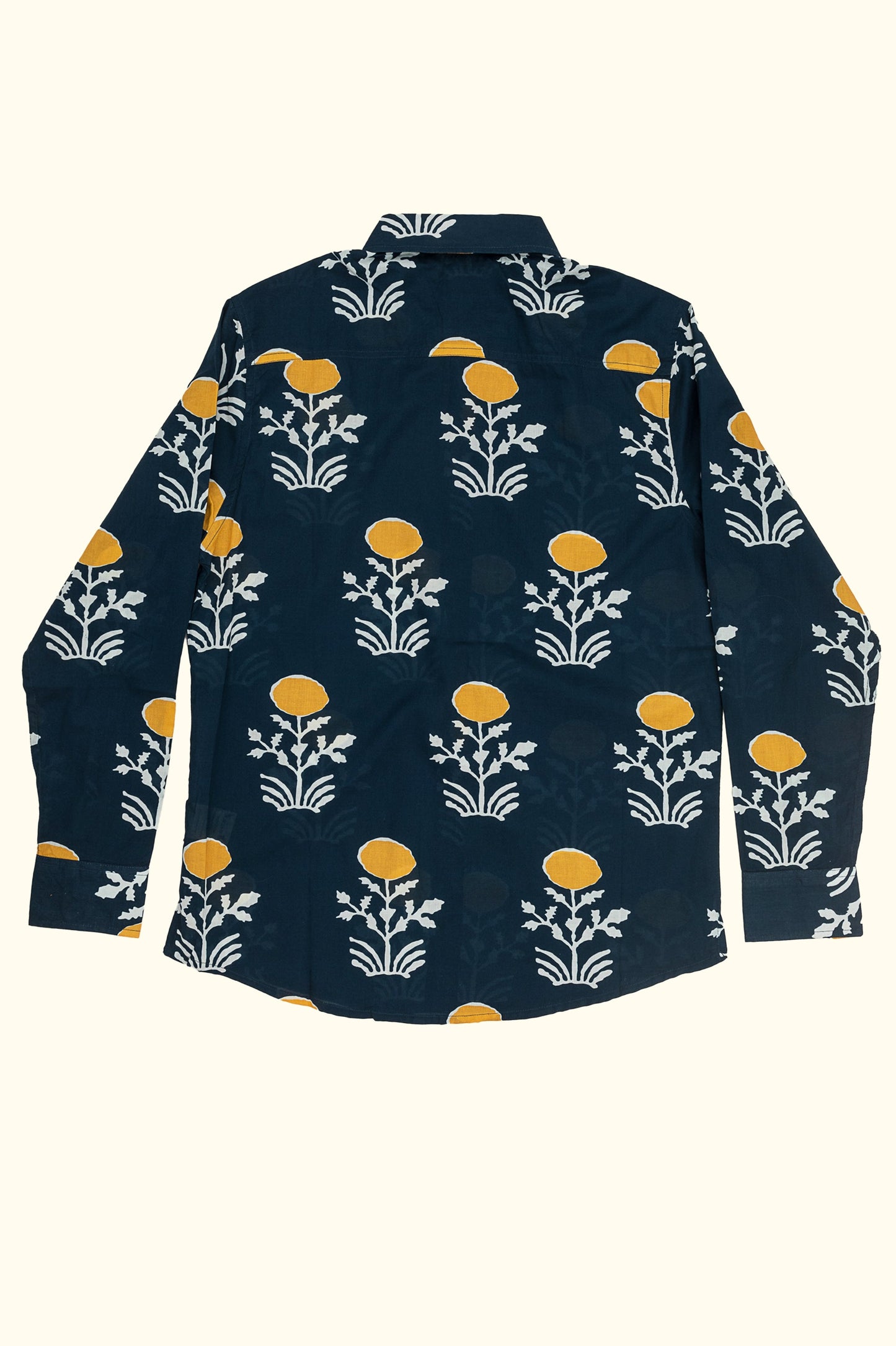 kavi hand-printed long sleeve shirt in blue