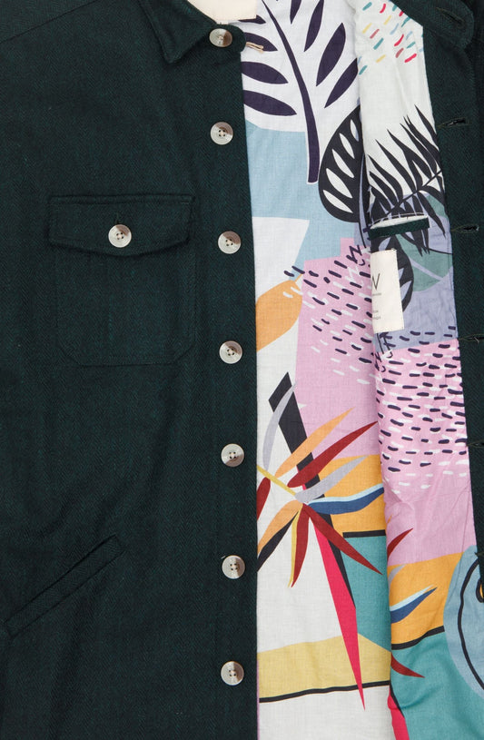 cobalt upcycled wool jacket in green