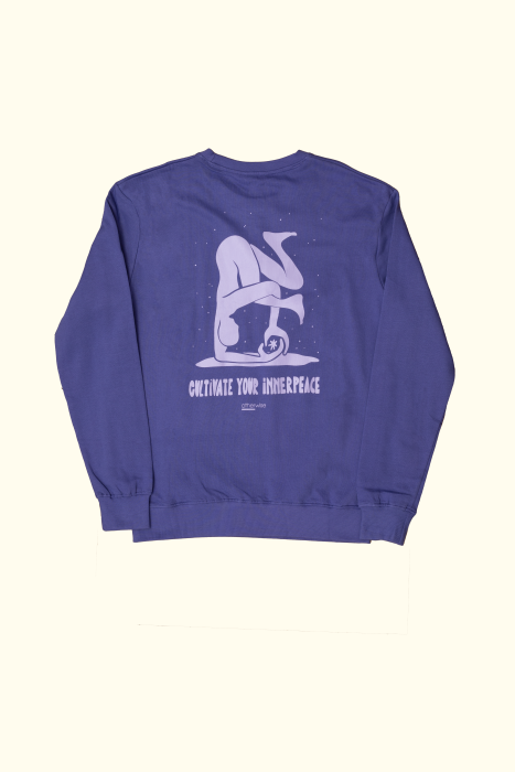 cultivate your inner peace sweatshirt in blue