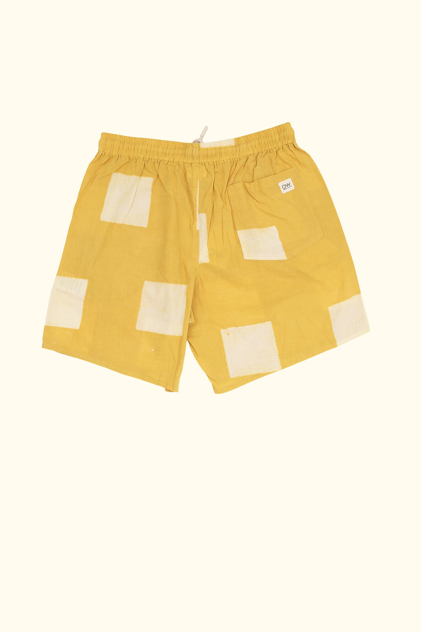 jaal hand-printed shorts in yellow