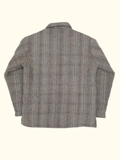 radiant upcycled wool puffer jacket in light grey
