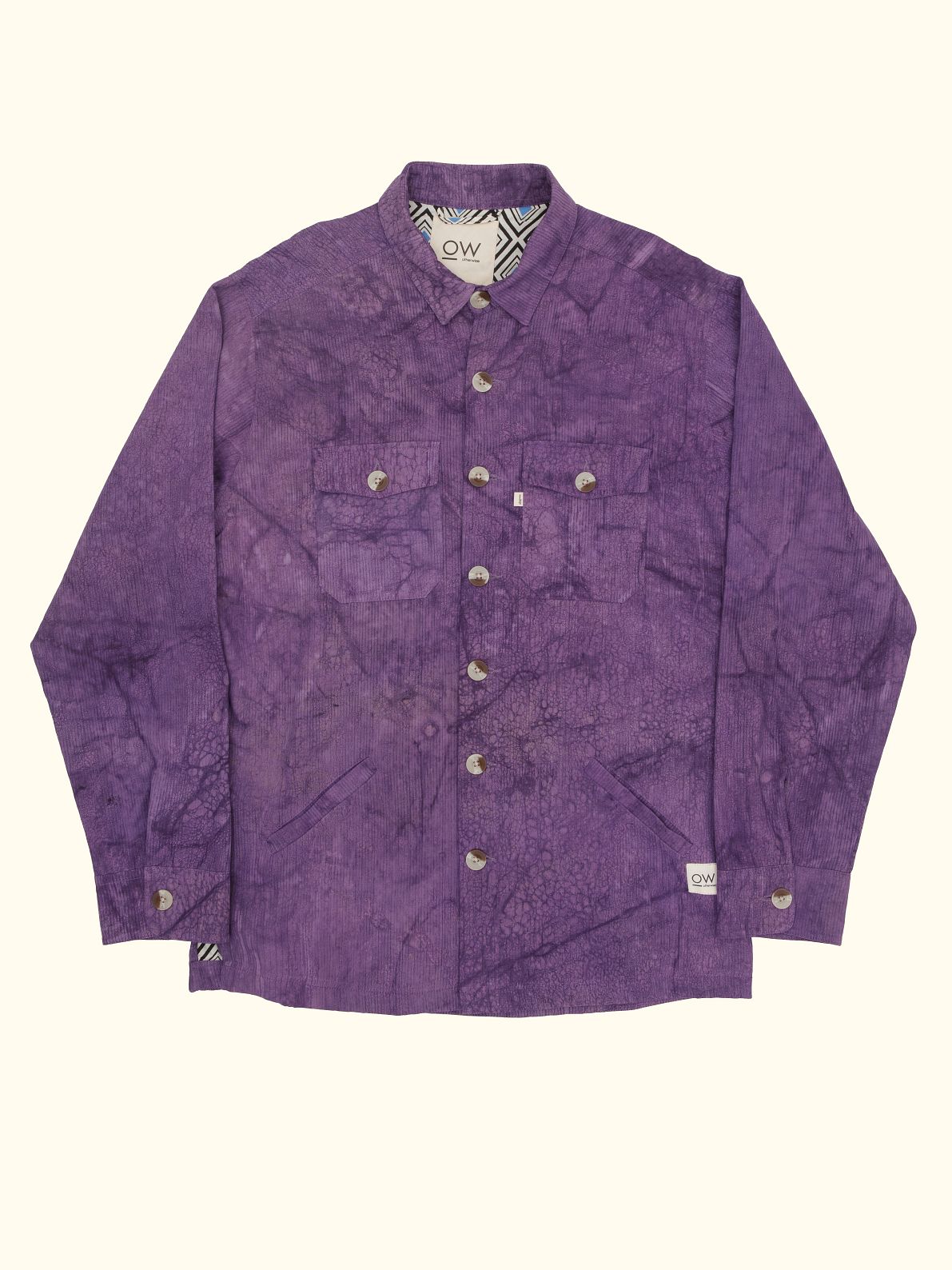 velvet hand-dyed corduroy jacket in purple