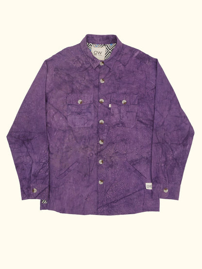 velvet hand-dyed corduroy jacket in purple