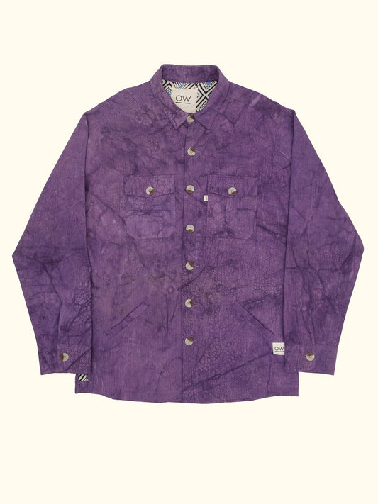 velvet hand-dyed corduroy jacket in purple
