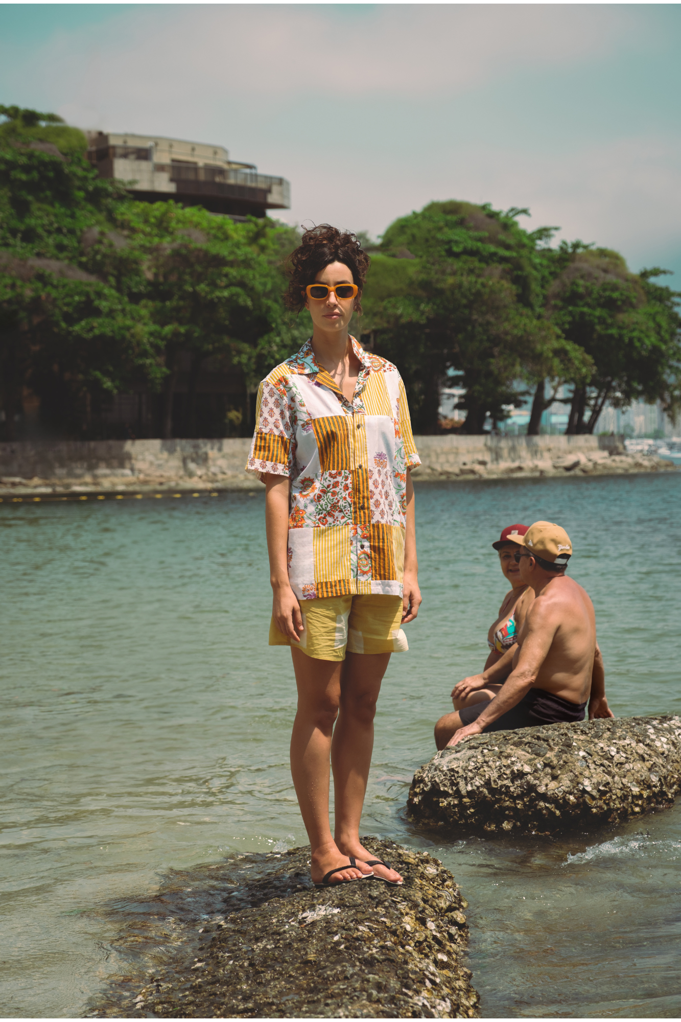 chintz hand-printed patchwork shirt