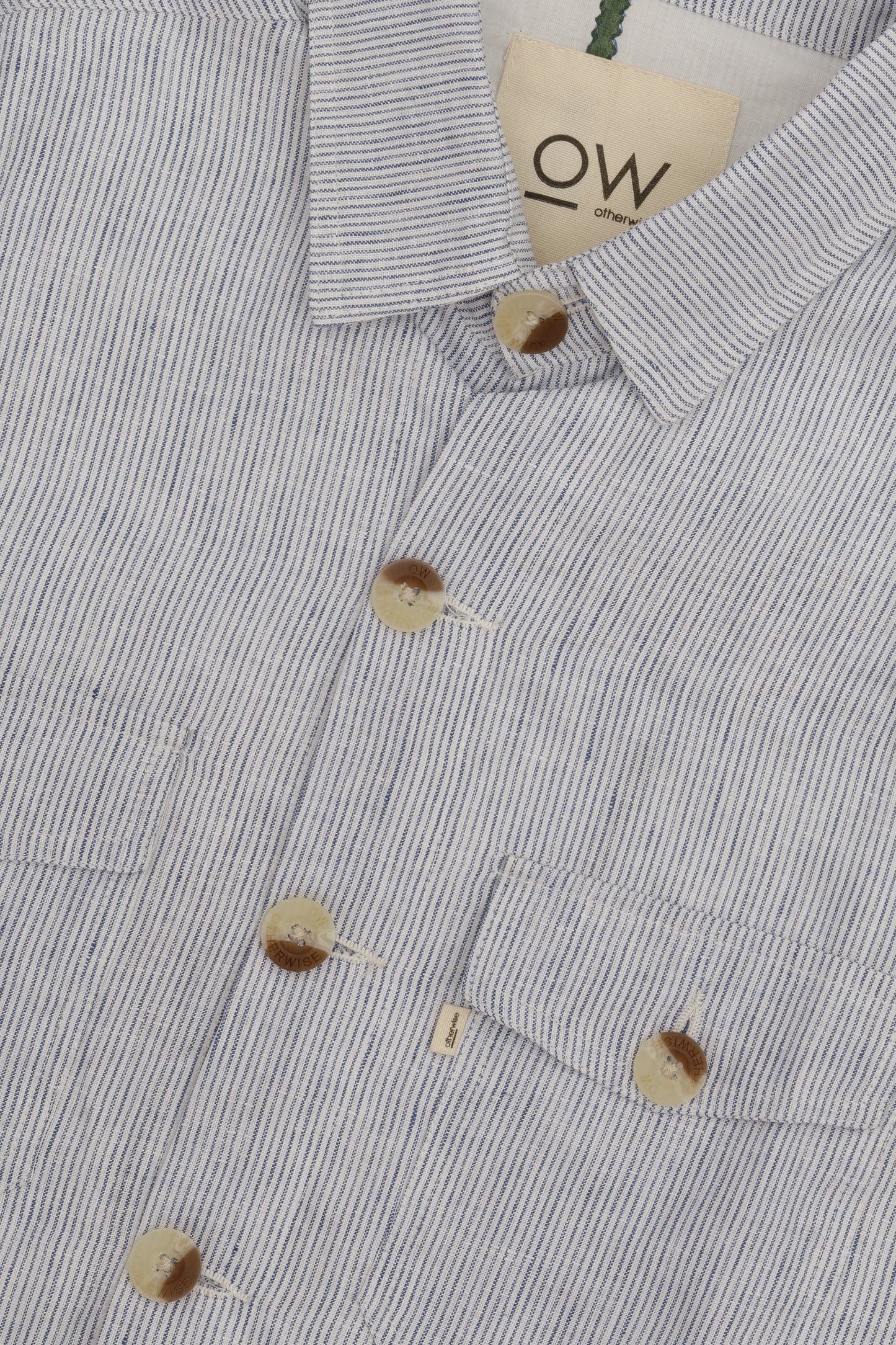 zyaan linen jacket in light blue stripes