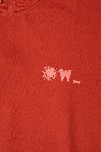 spread your essence sweatshirt in brick red