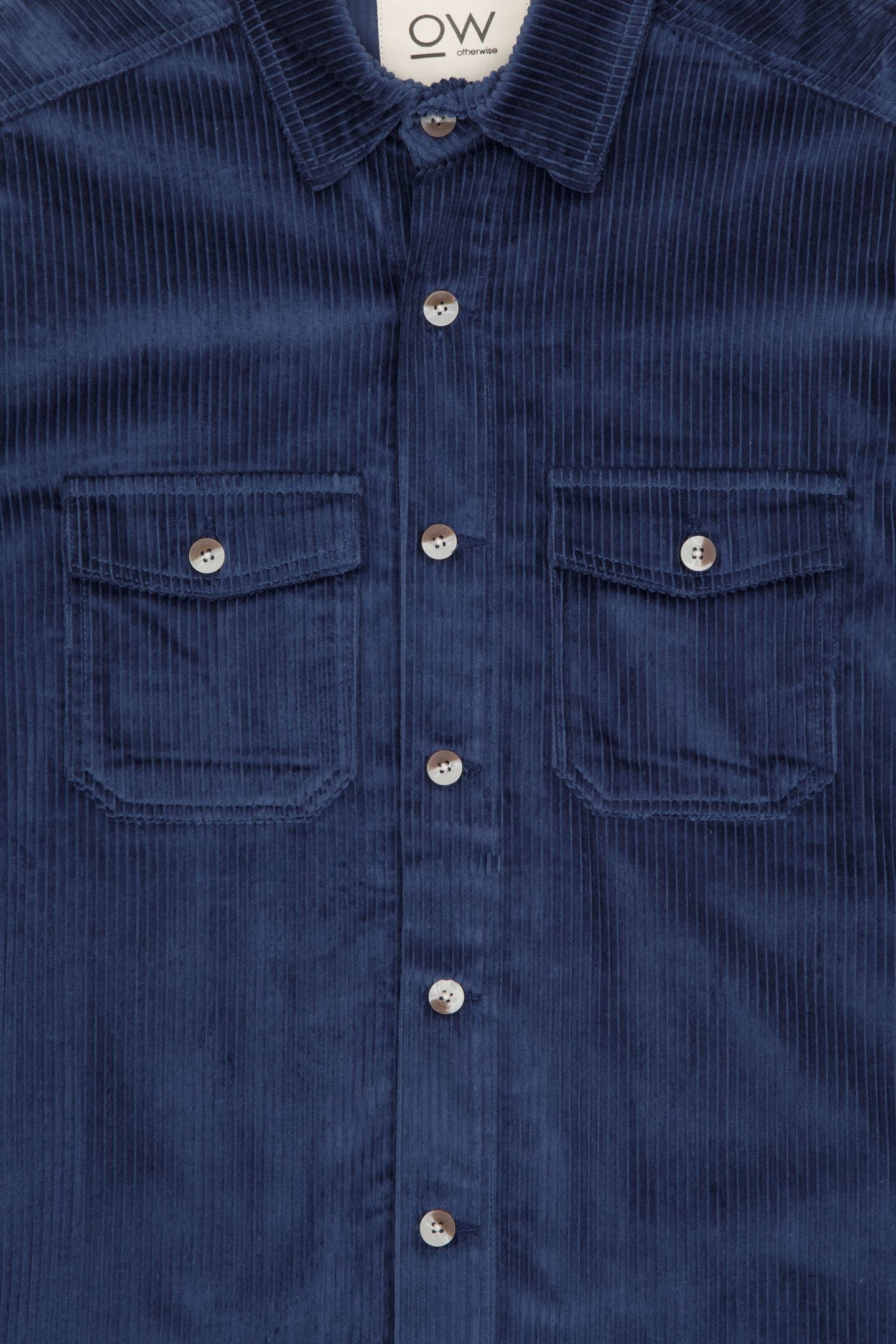 shadow corduroy overshirt in blue