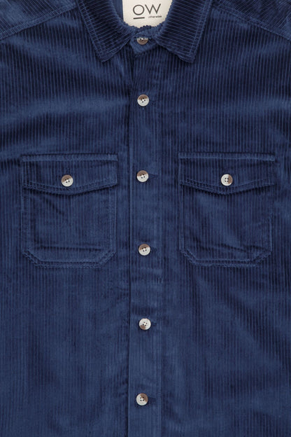 shadow corduroy overshirt in blue