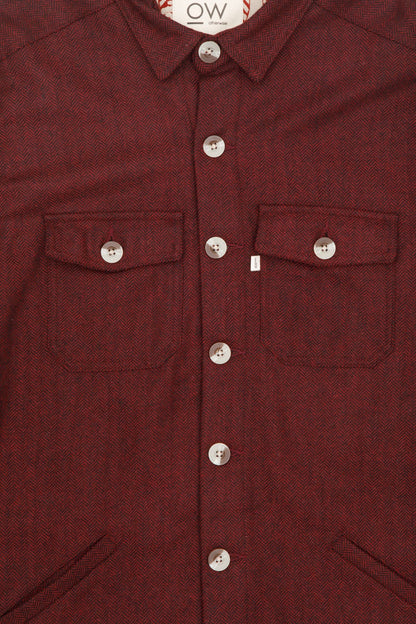 zephyr upcycled wool jacket in red