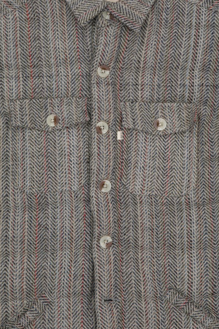 radiant upcycled wool puffer jacket in light grey