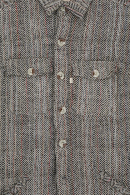 radiant upcycled wool puffer jacket in light grey