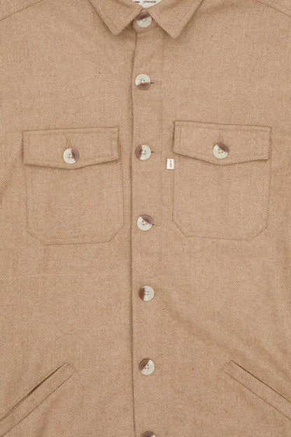 sable upcycled wool jacket in beige