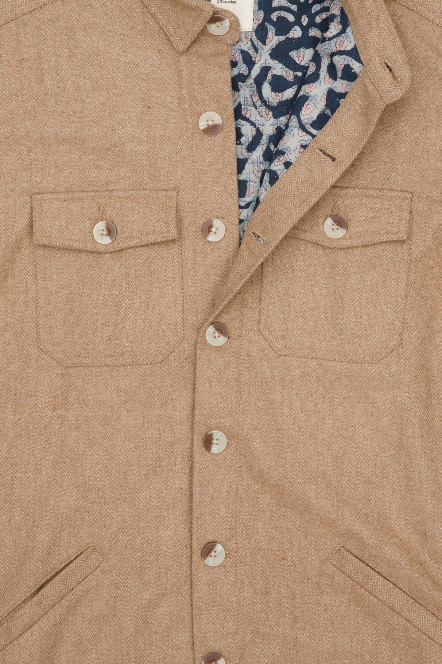 sable upcycled wool jacket in beige
