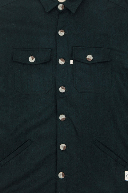 cobalt upcycled wool jacket in green