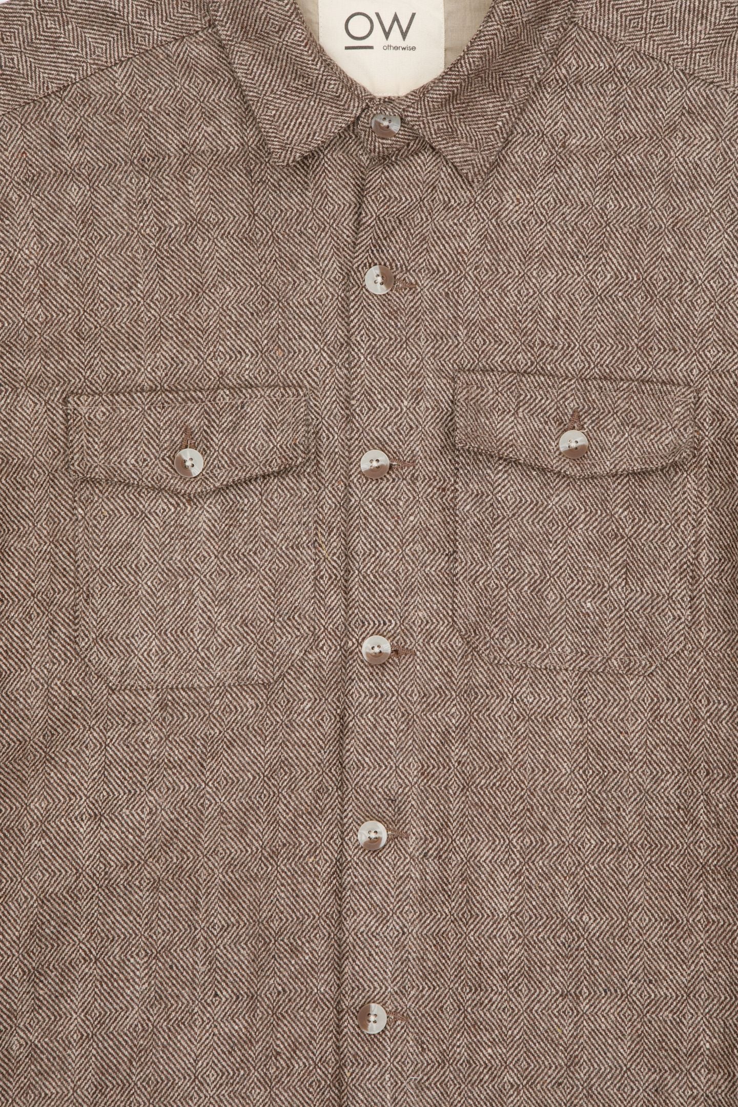 onyx wool overshirt in brown