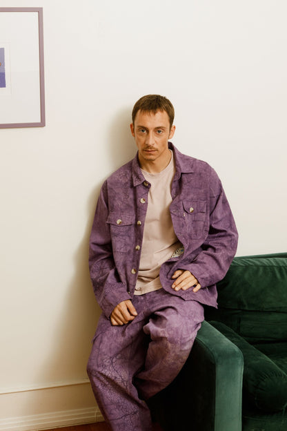 velvet hand-dyed corduroy jacket in purple