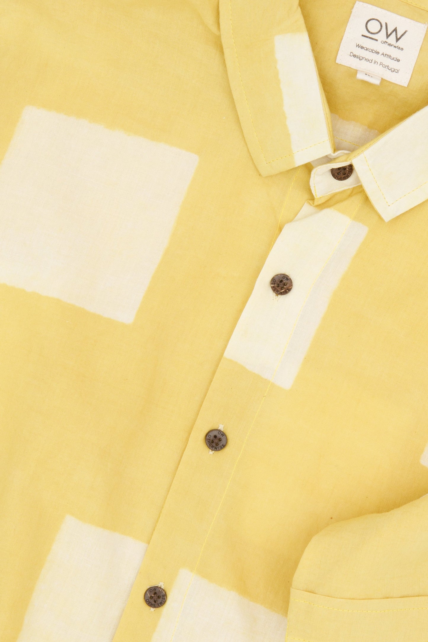 jaal hand-printed shirt in yellow