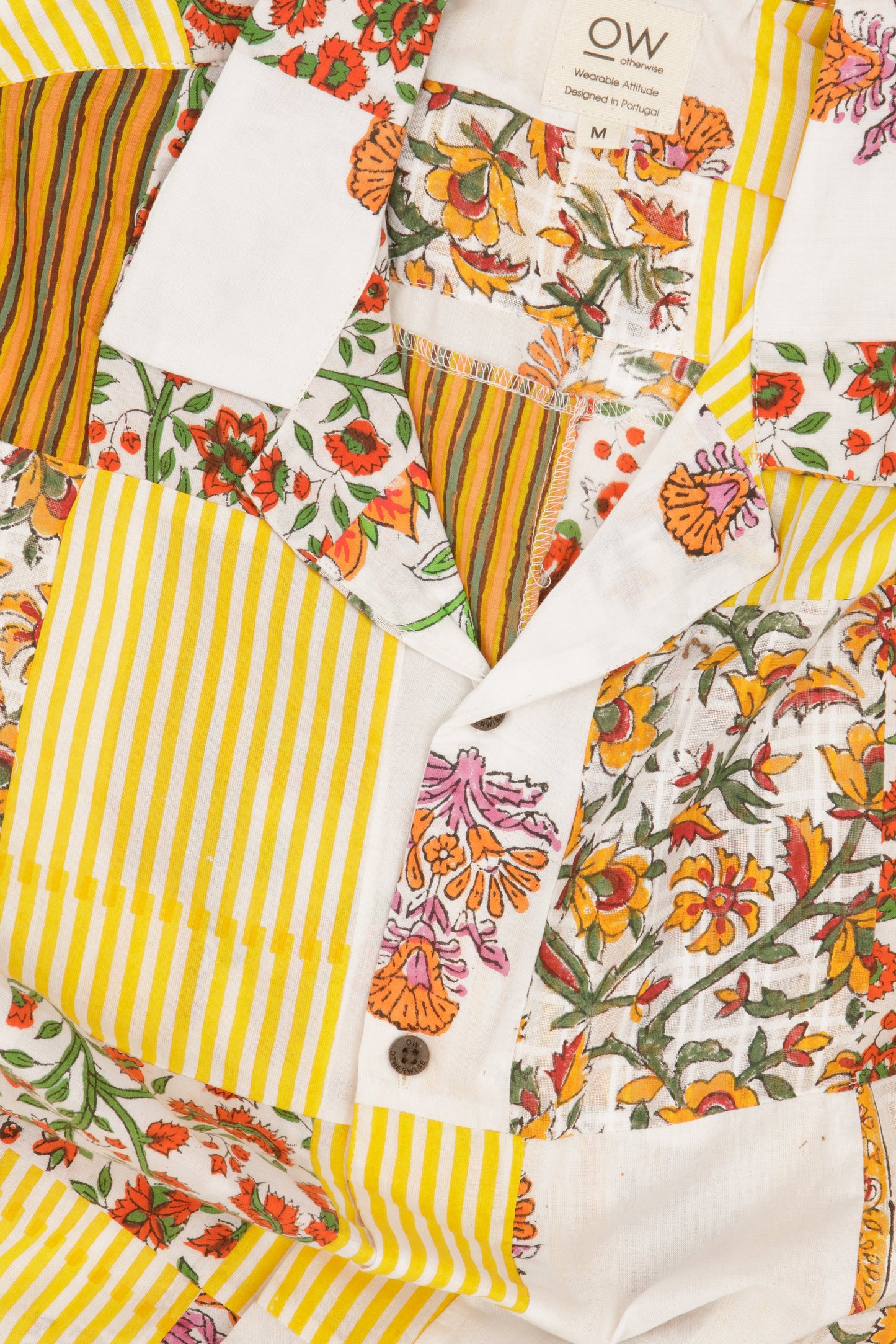 chintz hand-printed patchwork shirt