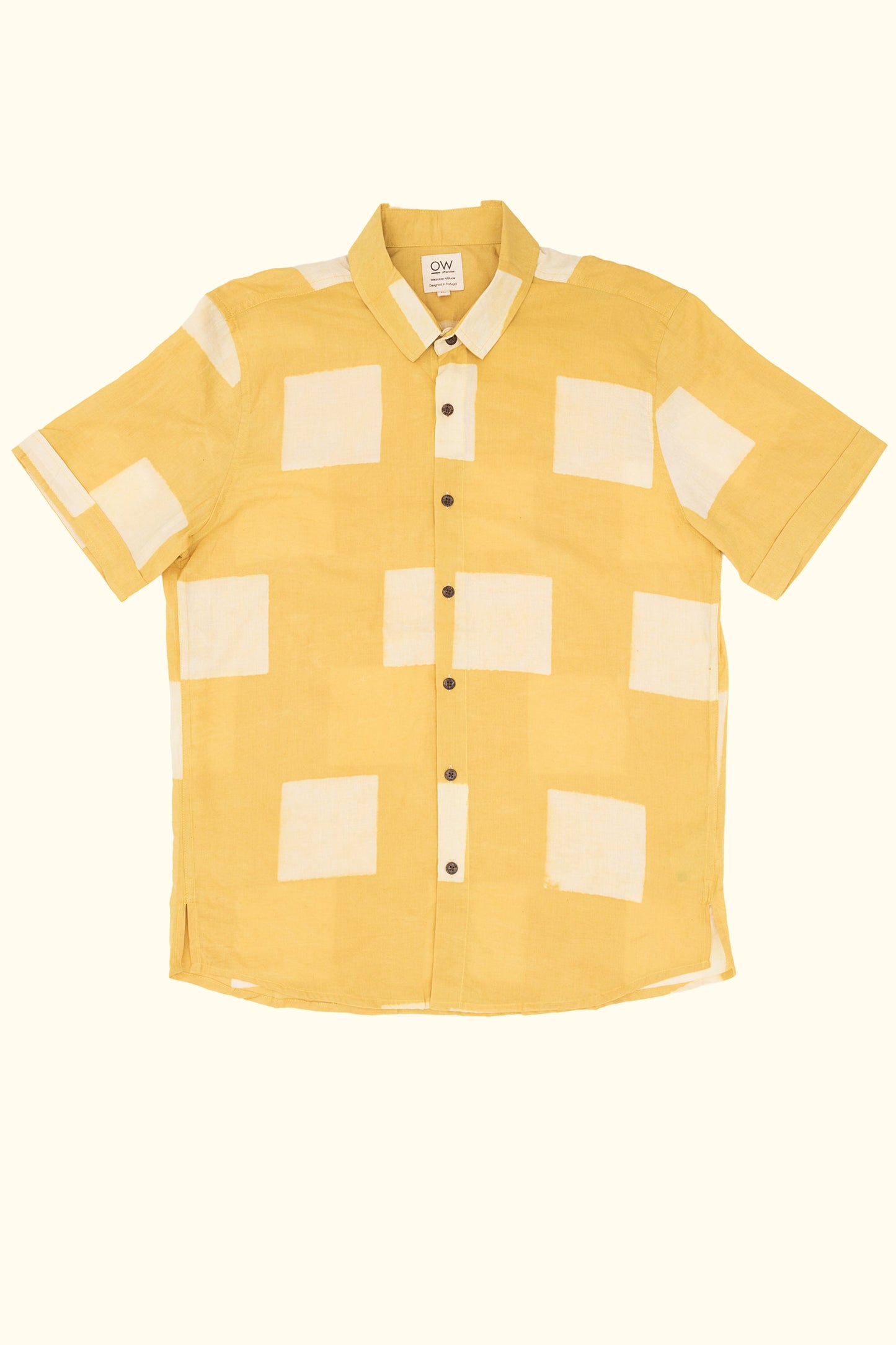 jaal hand-printed shirt in yellow