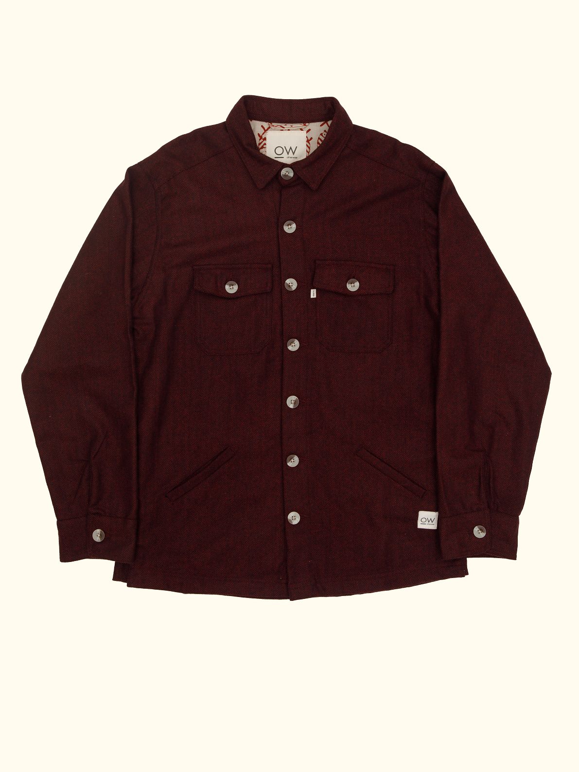 zephyr upcycled wool jacket in red