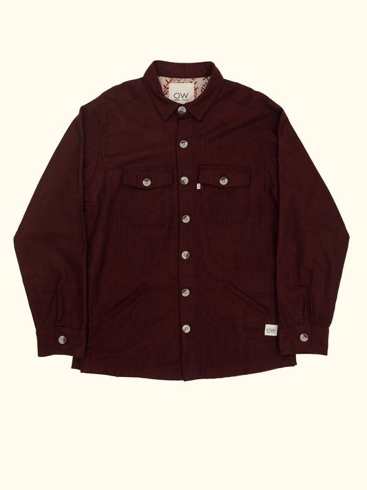 zephyr upcycled wool jacket in red