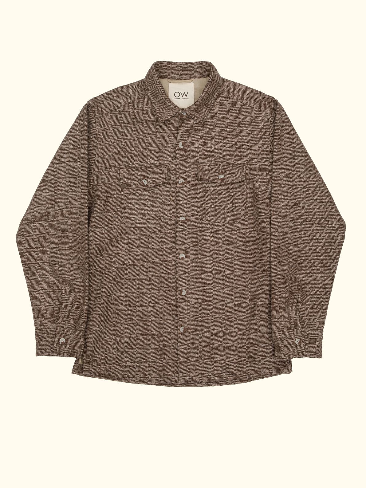 onyx wool overshirt in brown