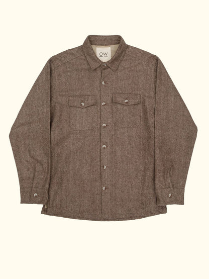 onyx wool overshirt in brown