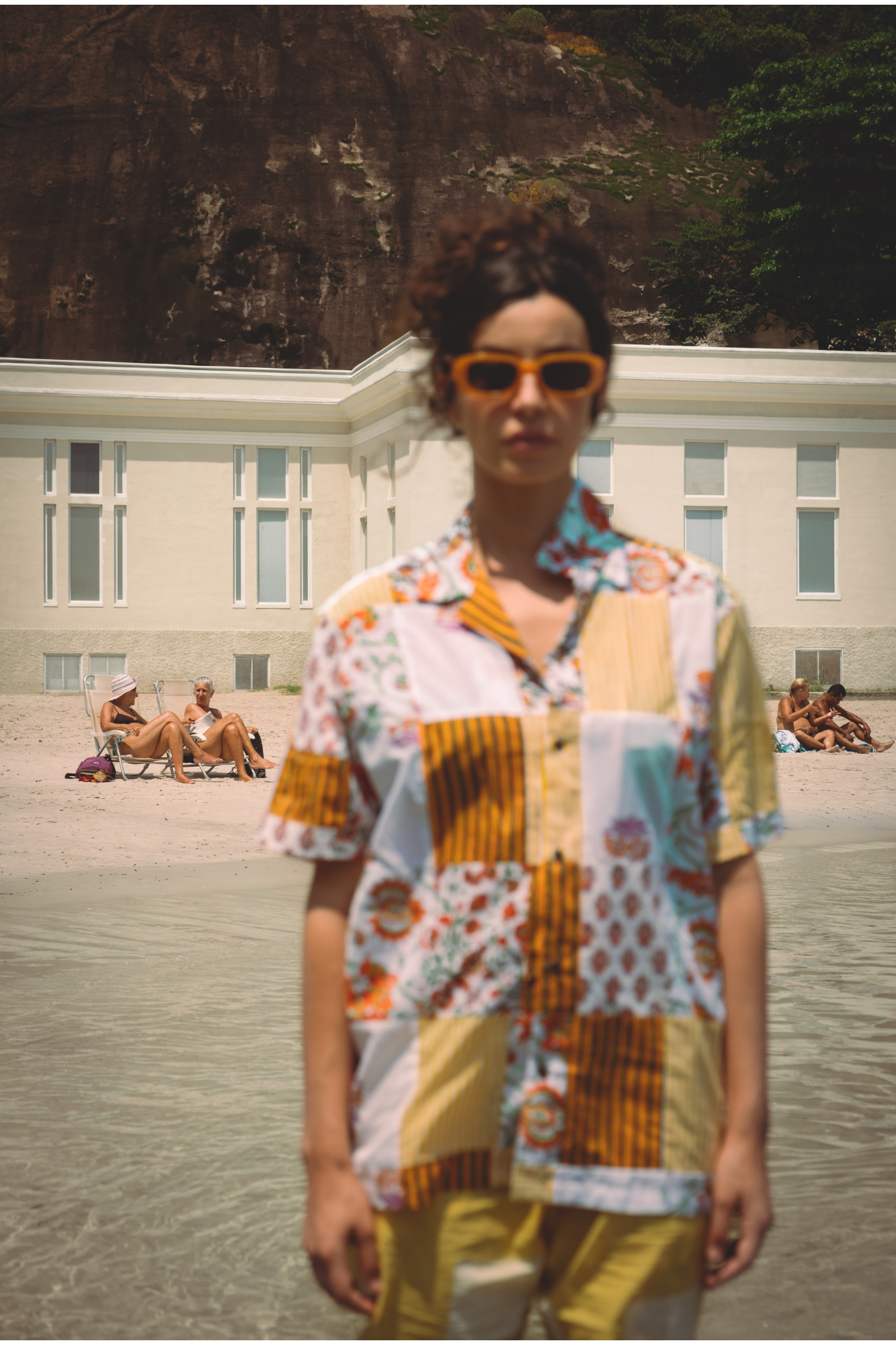 chintz hand-printed patchwork shirt
