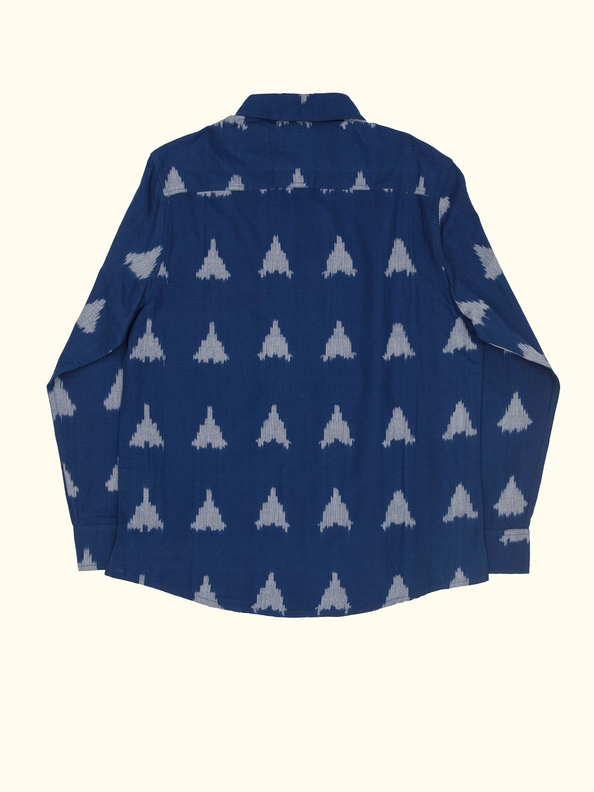 eclipse hand-woven long sleeve shirt in blue