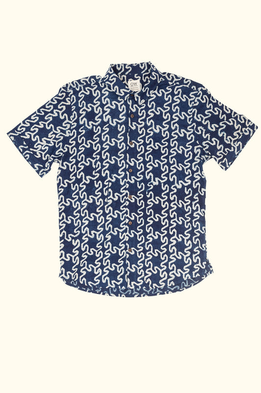 buti hand-printed shirt in blue