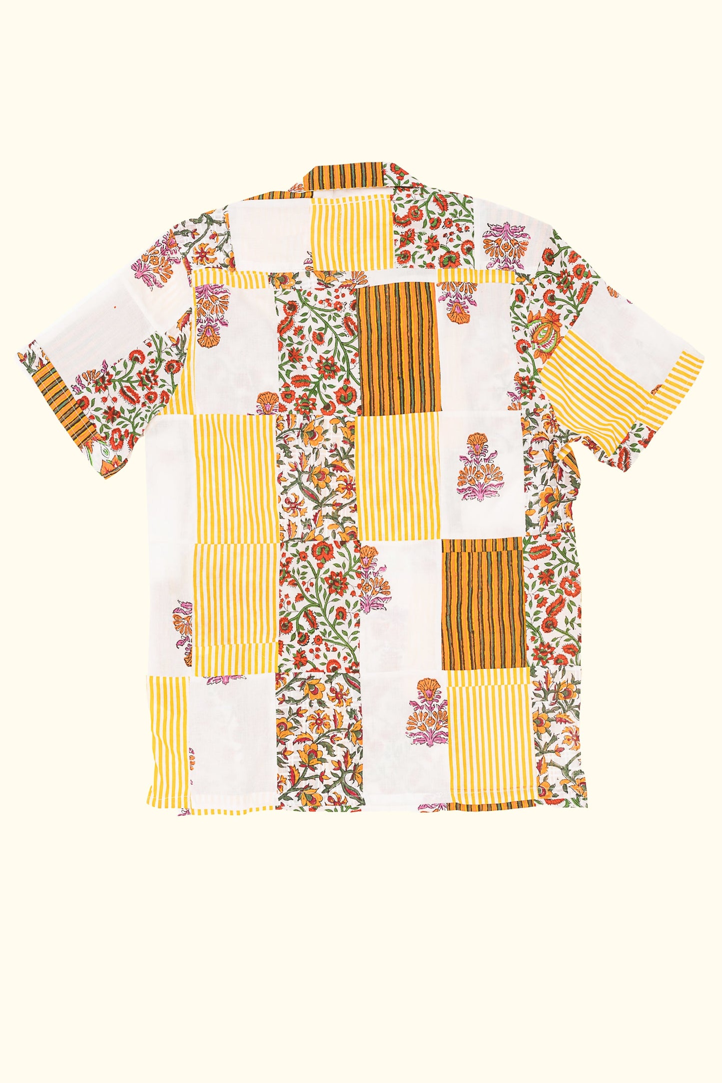 chintz hand-printed patchwork shirt