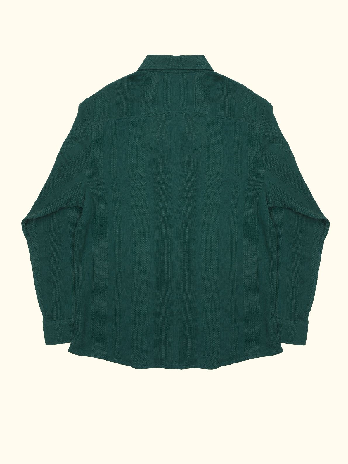 frost textured cotton long sleeve shirt in green