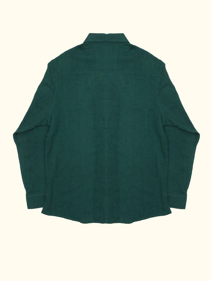 frost textured cotton long sleeve shirt in green