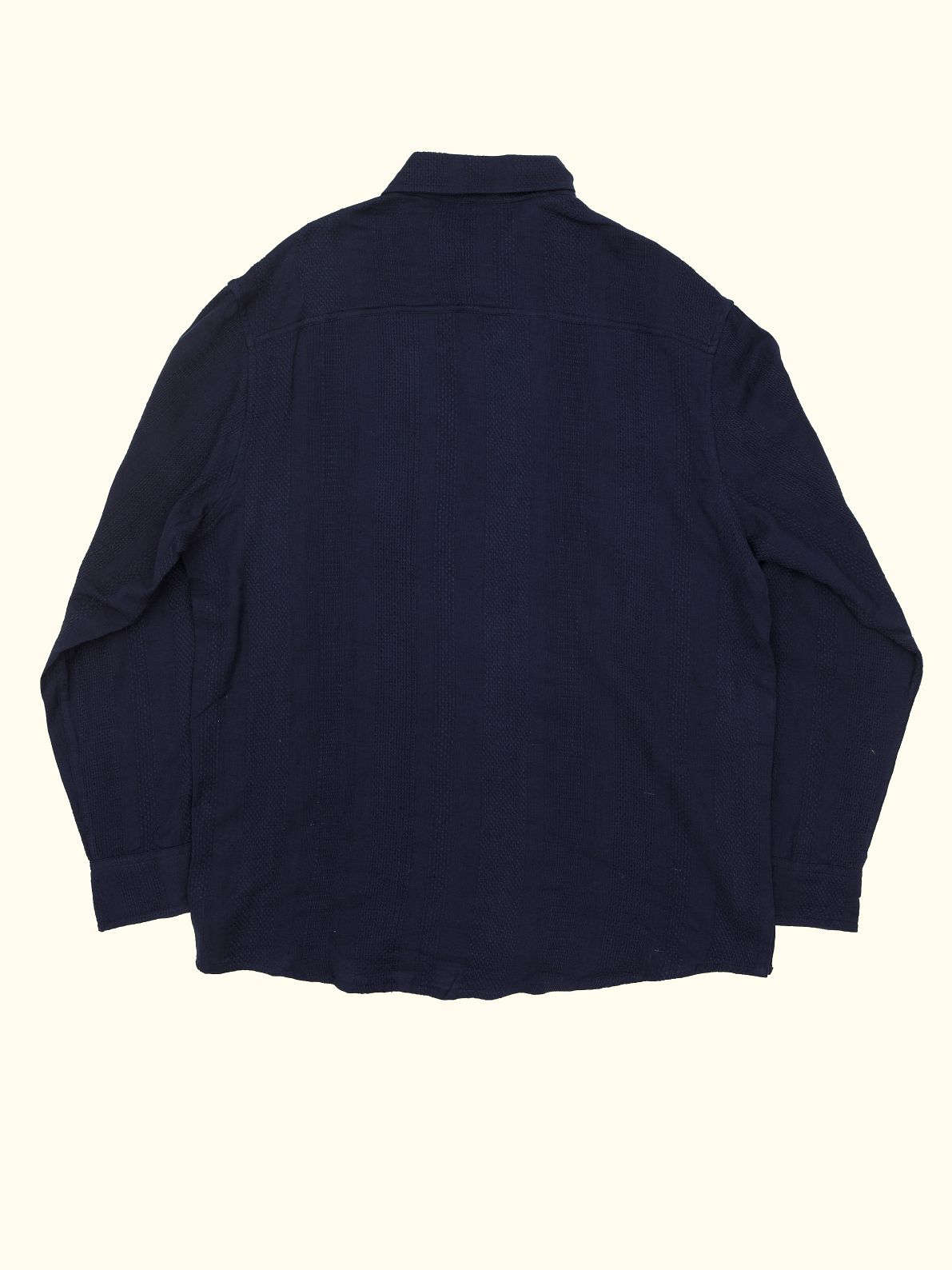 nebula textured cotton long sleeve shirt in navy blue
