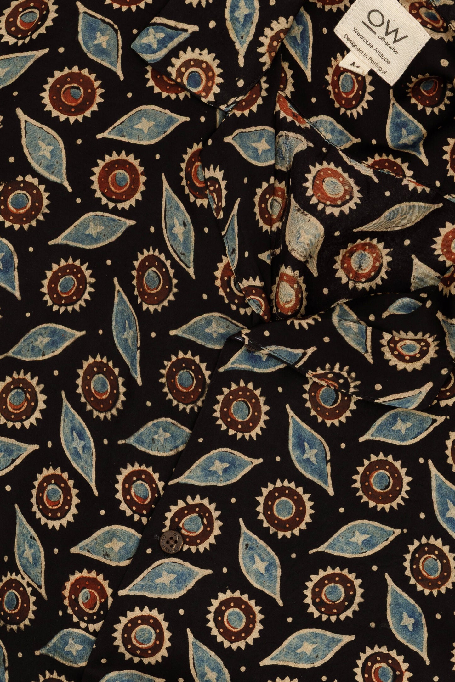celestial satin hand-printed shirt