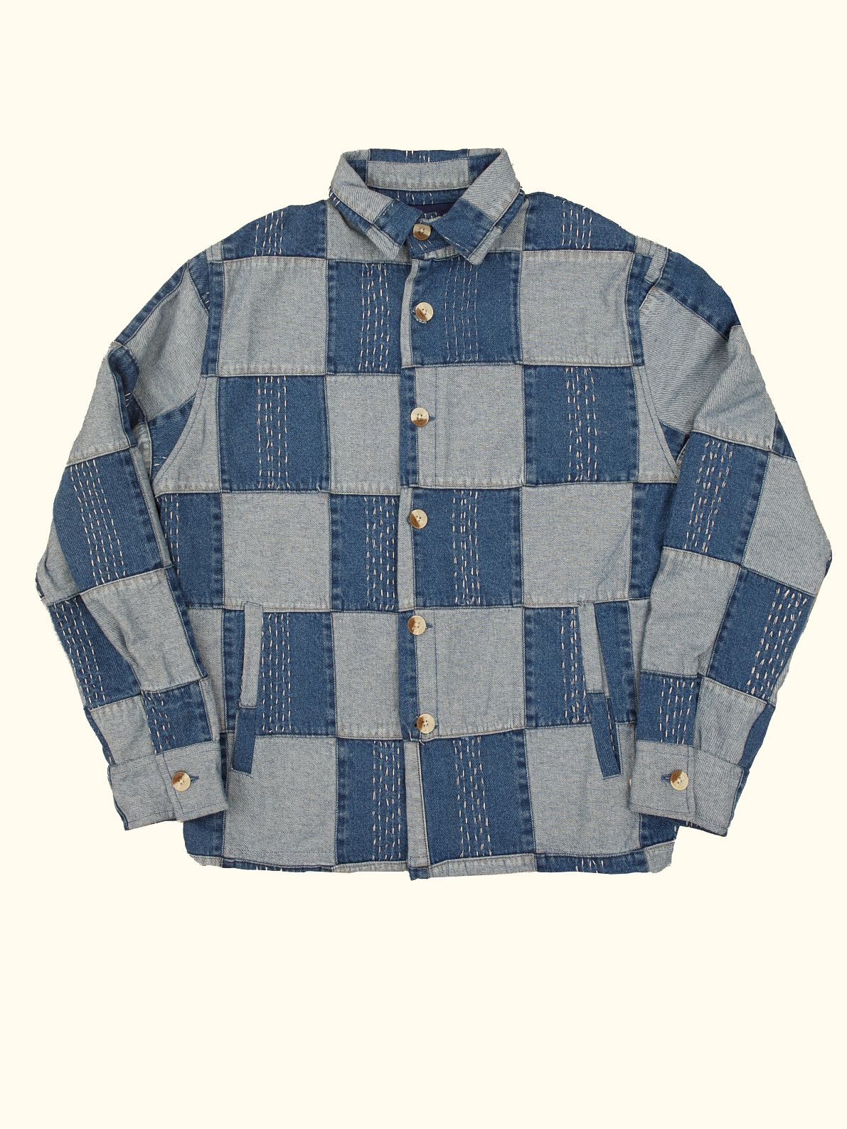echo denim patchwork jacket