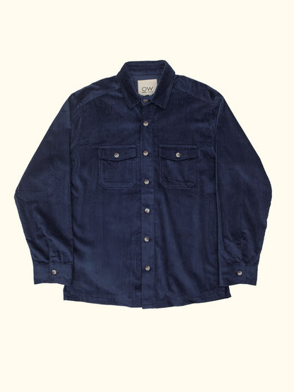 shadow corduroy overshirt in blue