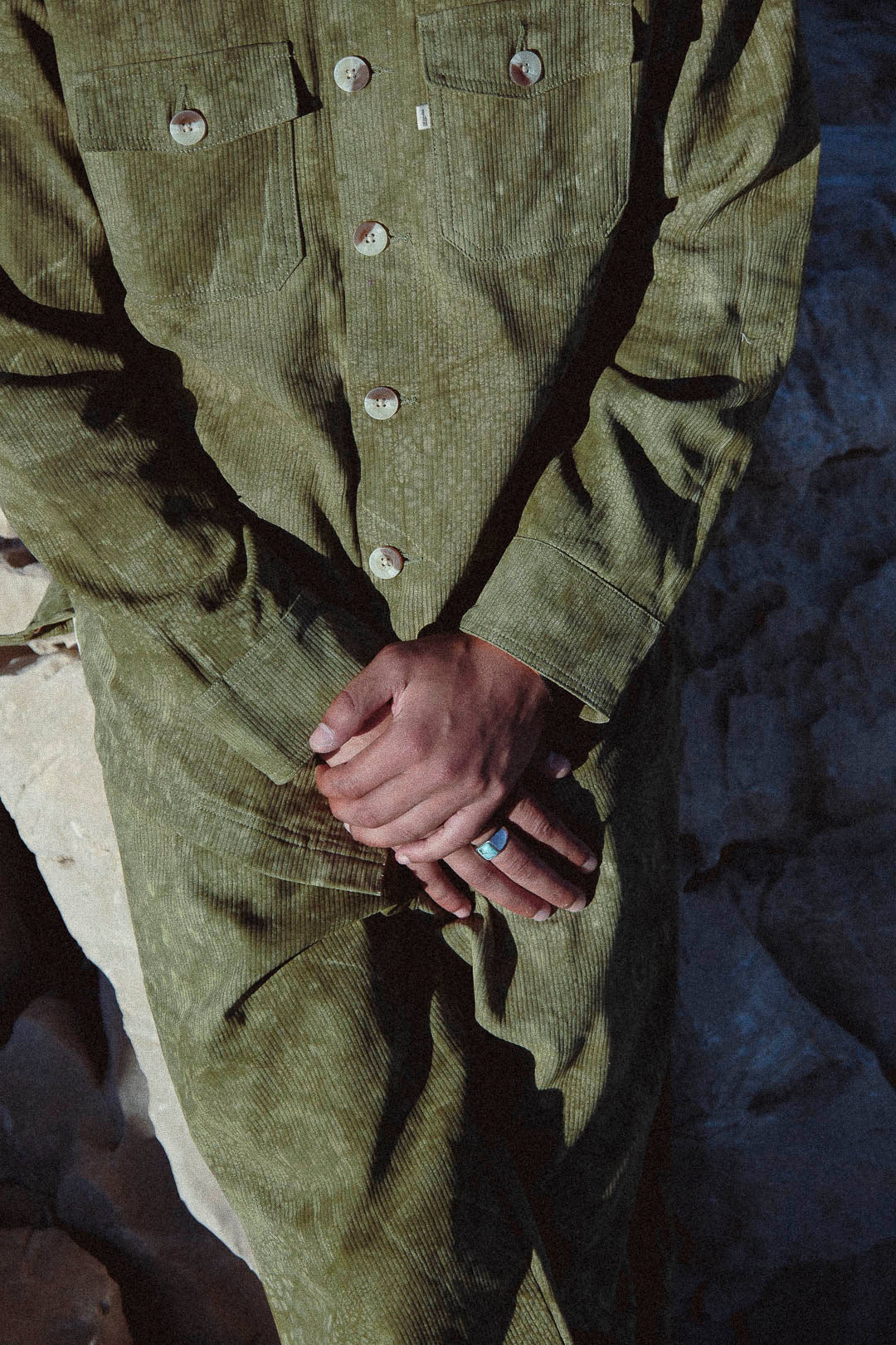 opal hand-dyed corduroy trousers