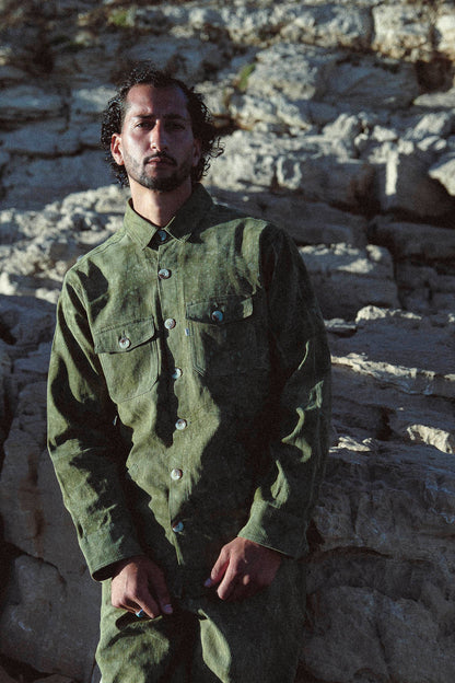 opal hand-dyed corduroy jacket in green