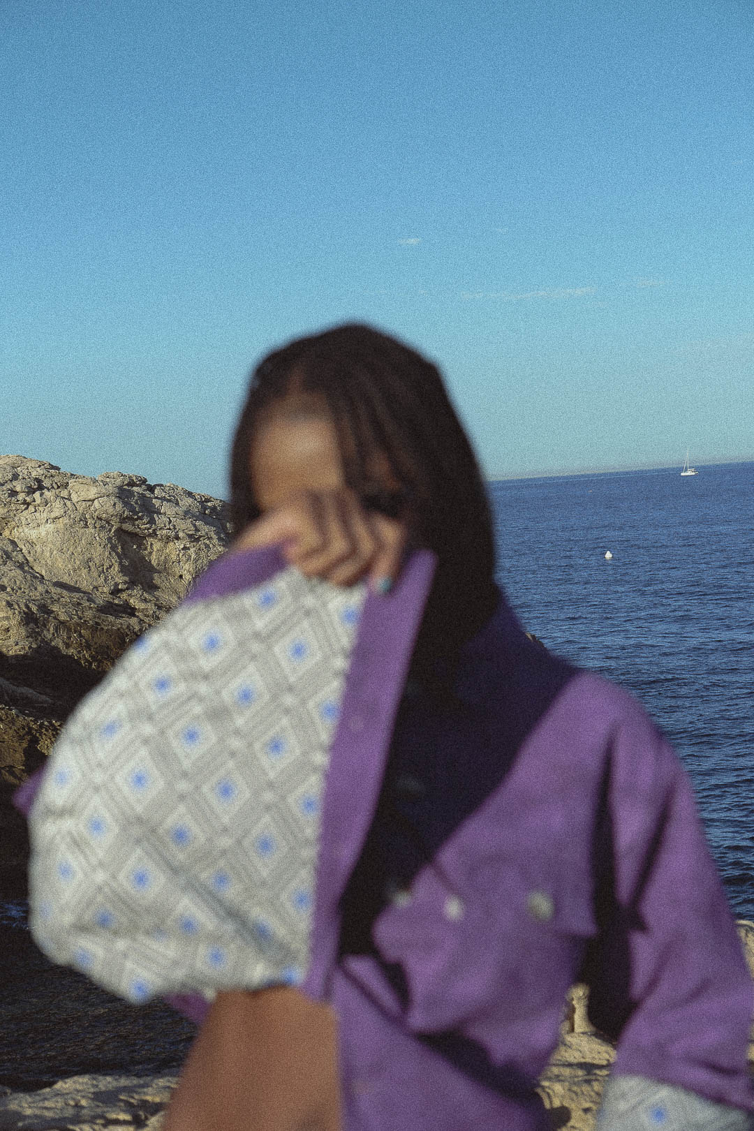 velvet hand-dyed corduroy jacket in purple