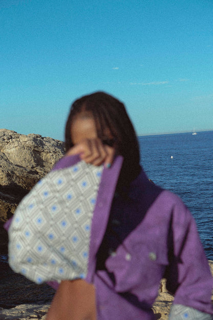velvet hand-dyed corduroy jacket in purple