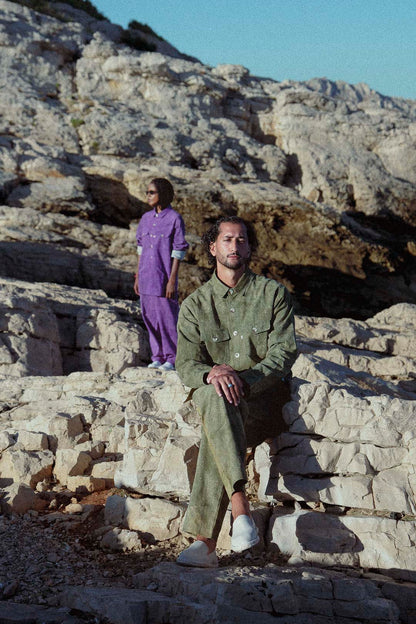 opal hand-dyed corduroy jacket in green