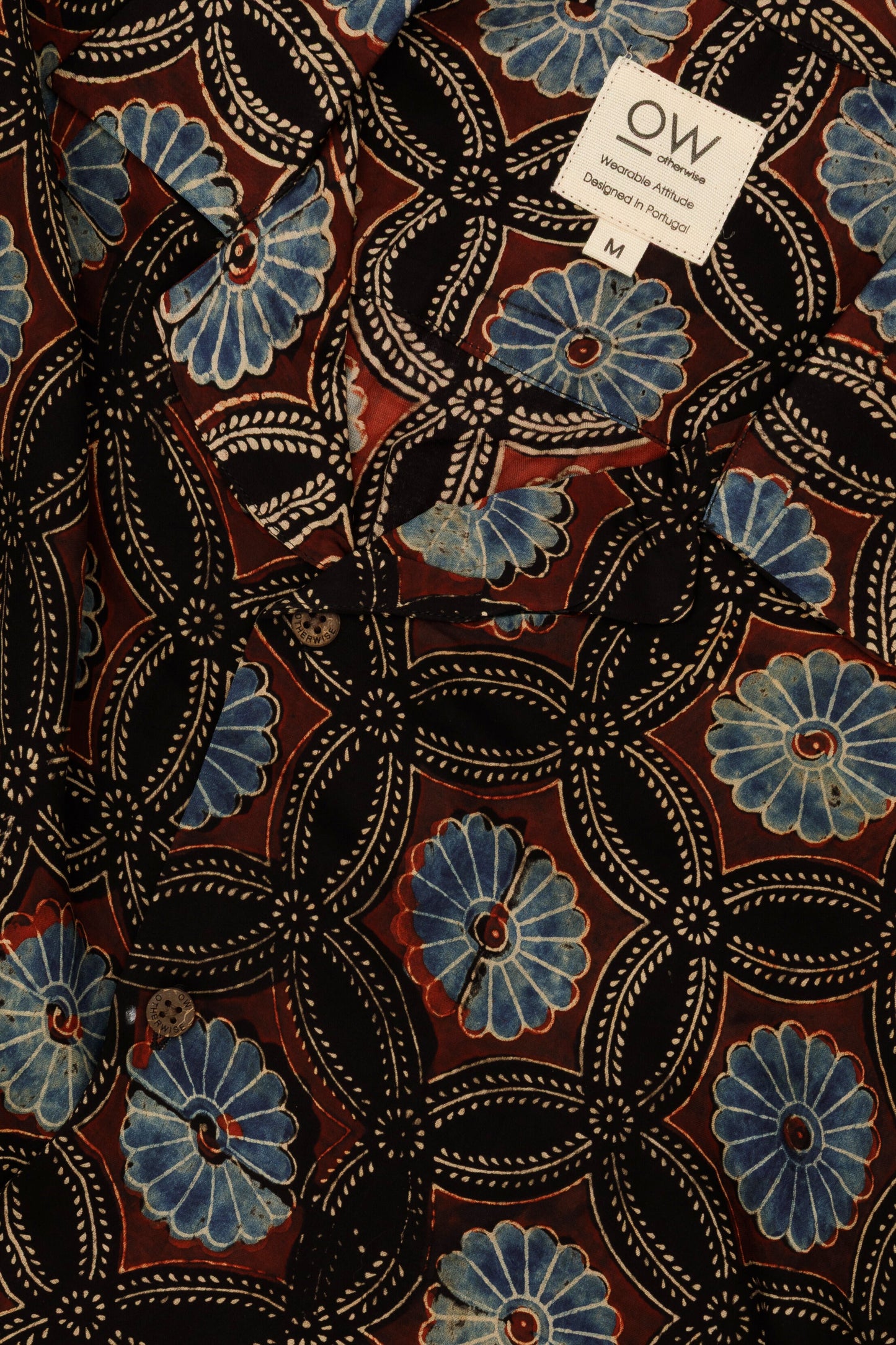 adorn satin hand-printed shirt
