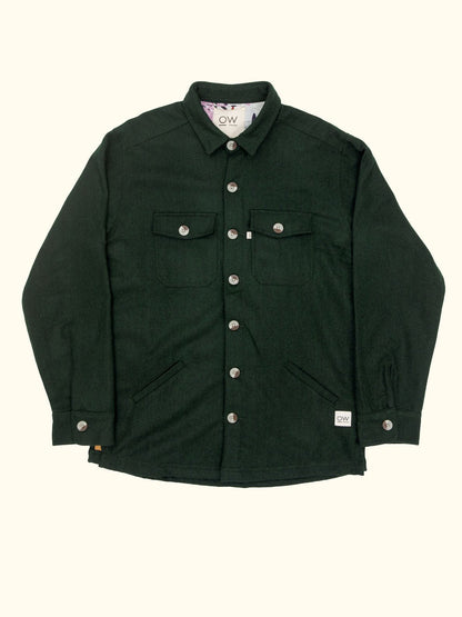 cobalt upcycled wool jacket in green