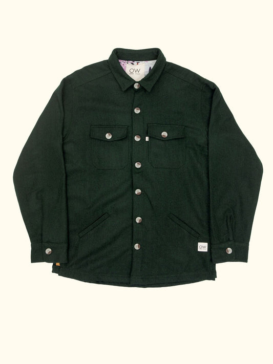 cobalt upcycled wool jacket in green