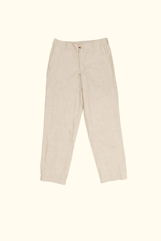 rishi linen trousers in beige