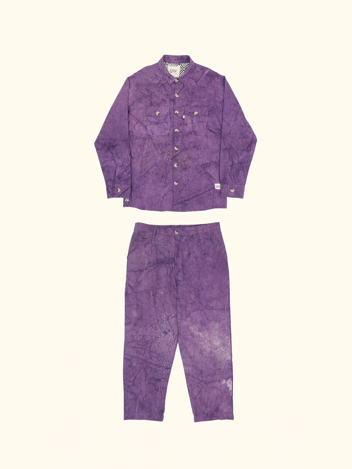 velvet hand-dyed corduroy jacket in purple