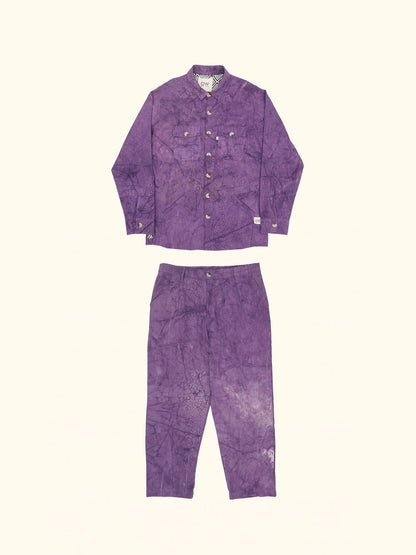 velvet hand-dyed corduroy jacket in purple